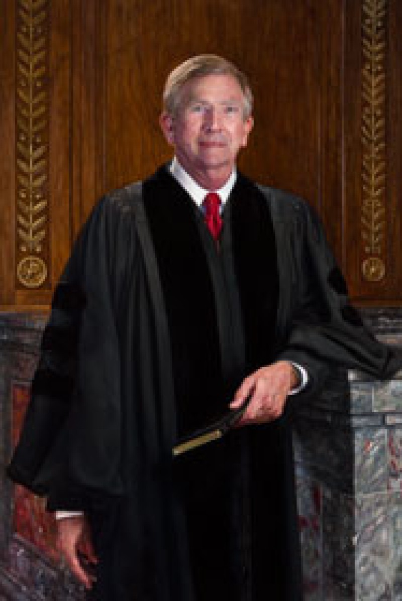 A painted portrait of the late Ohio Supreme Court Chief Justice Thomas J. Moyer.